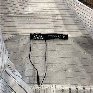 Zara Women's White Pinstripe Blouse